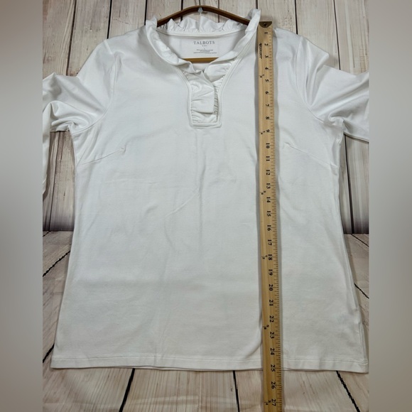 Talbots Women's White Long Sleeve Top. Size Large. - Picture 6 of 7